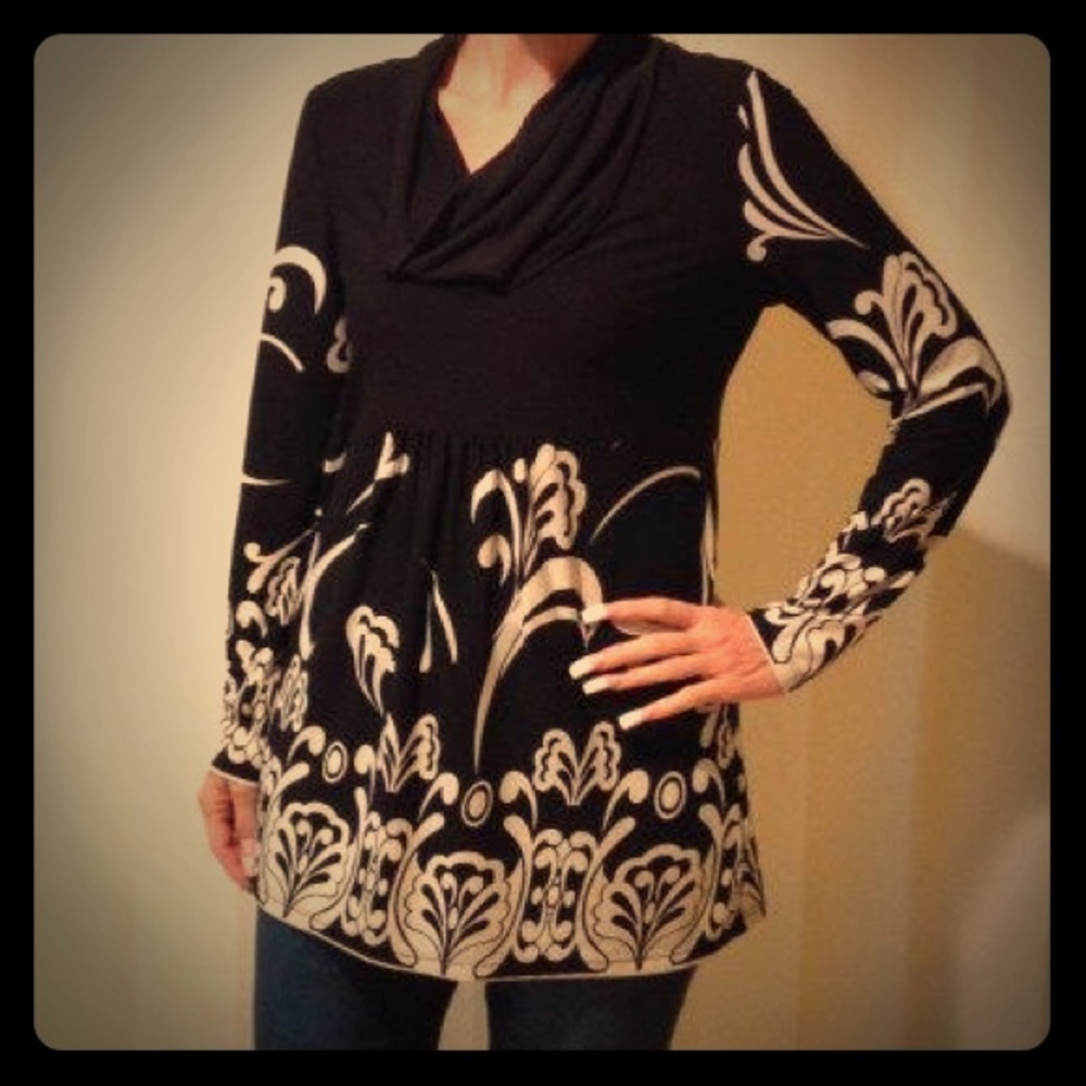 INC Cowl Neck Tunic Top Size M
